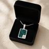 Thoughtful Rectangle Sterling Silver Ash Resin Jewelry