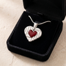 Lined Heart Sterling Silver Ash Resin Jewelry