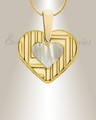 Lined Heart Gold Plated Ash Resin Jewelry