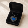 Lined Heart Black Finish Ash Resin Jewelry