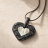 Woven Heart Black Finish Ash Resin Jewelry
