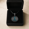 Initial Round Black Finish Ash Resin Jewelry