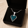 Feathered Heart Sterling Silver Ash Resin Jewelry