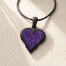 Feathered Heart Black Finish Ash Resin Jewelry