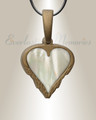 Feathered Heart Bronze Finish with Cream Ash Resin Jewelry