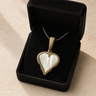 Feathered Heart Bronze Finish with Cream Ash Resin Jewelry