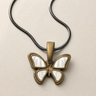 Lovable Butterfly Bronze Finish with Cream Resin Ash Resin Jewelry