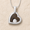 Two Of A Kind Heart Sterling Silver Ash Resin Jewelry