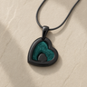 Two Of A Kind Heart Black Finish Ash Resin Jewelry