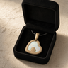 Two Of A Kind Heart Bronze Finish with Crushed Cream Opal Ash Resin Jewelry