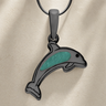 Jubilant Dolphin Black Finish Ash Resin Jewelry