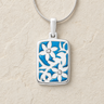 Flowered Rectangle Sterling Silver Ash Resin Jewelry