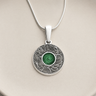 Solid 14K White Gold Knowing Round with Seafoam Ash Resin Jewelry