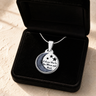 Solid 14K White Gold Love You To The Moon Ash Resin Jewelry