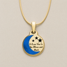 Solid 14K Gold Love You To The Moon Ash Resin Jewelry