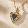 Solid 14K Gold Paradise Heart Ash Resin Jewelry