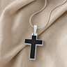 Solid 14K White Gold Cultured Cross Ash Resin Jewelry