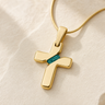 Solid 14K Gold Honoring Cross Ash Resin Jewelry