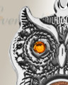 Solid 14K White Gold Sterling Owl Birthstone Ash Resin Jewelry