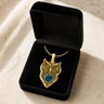 Solid 14K Gold Wise Owl Birthstone Ash Resin Jewelry