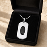 Solid 14K White Gold Honored Rectangle Ash Resin Jewelry
