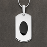Solid 14K White Gold Honored Rectangle Ash Resin Jewelry
