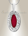 Solid 14K White Gold Heartfelt Oval Ash Resin Jewelry