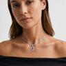 Solid 14K White Gold Heartfelt Oval Ash Resin Jewelry