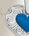 Solid 14K White Gold Pleasant Heart Ash Resin Jewelry