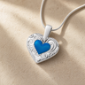 Solid 14K White Gold Pleasant Heart Ash Resin Jewelry