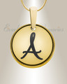Solid 14K Gold Initial Round Ash Resin Jewelry