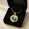 Solid 14K Gold Lasting Imprint Round Ash Resin Jewelry