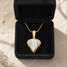 Solid 14K Gold Feathered Heart Ash Resin Jewelry