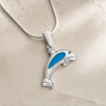 Solid 14K White Gold Jubilant Dolphin Ash Resin Jewelry