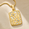 Solid 14K Gold Flowered Rectangle Ash Resin Jewelry