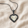 Black Finish Powerful Heart Ash Resin Jewelry