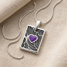 Silver Mullberry Heart Rectangular Ash Resin Jewelry