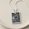 Silver Slate Heart Rectangular Ash Resin Jewelry