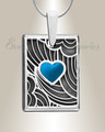 Silver Aquamarine Heart Rectangular Ash Resin Jewelry