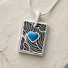 Silver Aquamarine Heart Rectangular Ash Resin Jewelry