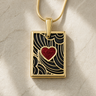 Gold Crimson Heart Rectangular Ash Resin Jewelry