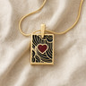 Gold Crimson Heart Rectangular Ash Resin Jewelry