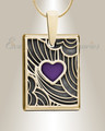 Gold Lilac Heart Rectangular Ash Resin Jewelry