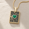 Gold Seafoam Heart Rectangular Ash Resin Jewelry