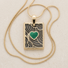 Gold Seafoam Heart Rectangular Ash Resin Jewelry