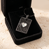 Black Finish Cream Heart Rectangular Ash Resin Jewelry