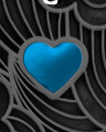Black Finish Aquamarine Heart Rectangular Ash Resin Jewelry
