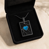 Black Finish Aquamarine Heart Rectangular Ash Resin Jewelry