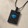 Black Finish Aquamarine Heart Rectangular Ash Resin Jewelry