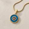 Gold Cobalt Monogram Ash Resin Jewelry